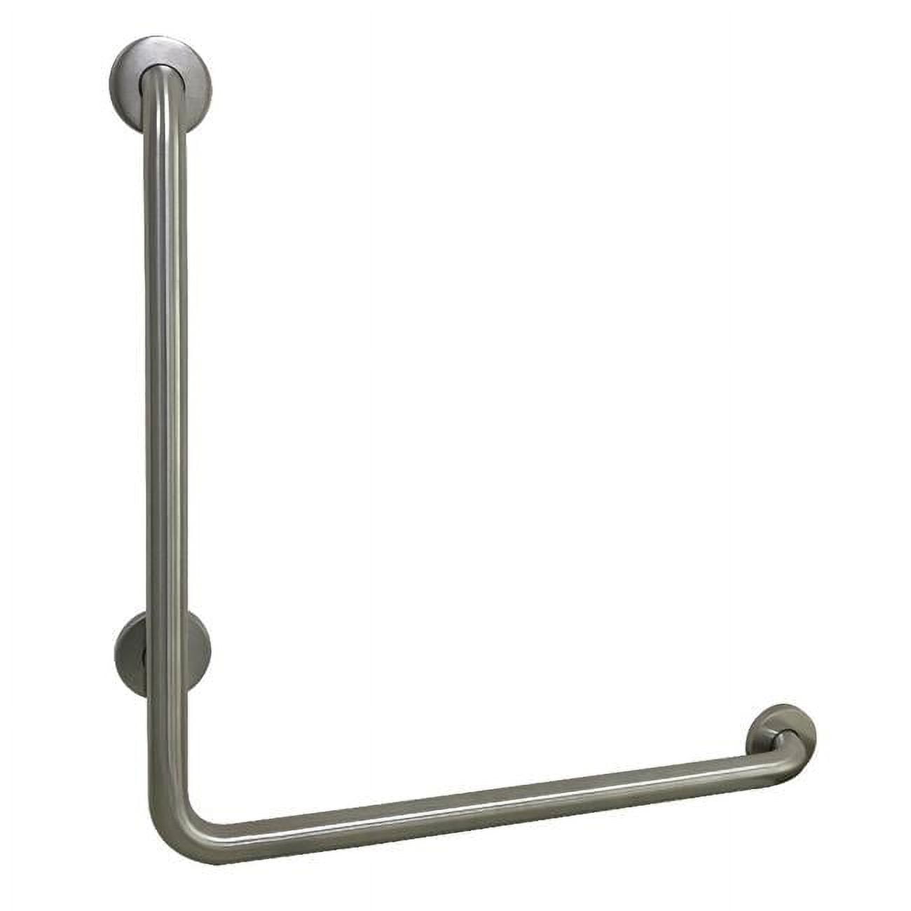 Kingston Brass GBL1424CSR8 24"x 24" L-Shaped Grab Bar - Right Hand, Brushed Nickel