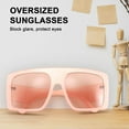 thumbnail image 2 of FEISEDY Trendy Baddie Oversized Sunglasses Square Hiphop Flat Top Large Shades for Women Men B2780, 2 of 7