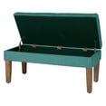 thumbnail image 6 of Teal Chunky Textured Decorative Storage Bench, 6 of 10