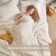 thumbnail image 3 of Regency Heights Twin/Twin XL Quilted Plush Comforter Set, 2-Piece Reversible Feather-Soft Dorm Bedding Sets, Textured Sherpa Comforter Bed Set for All Season, Ivory, 3 of 13