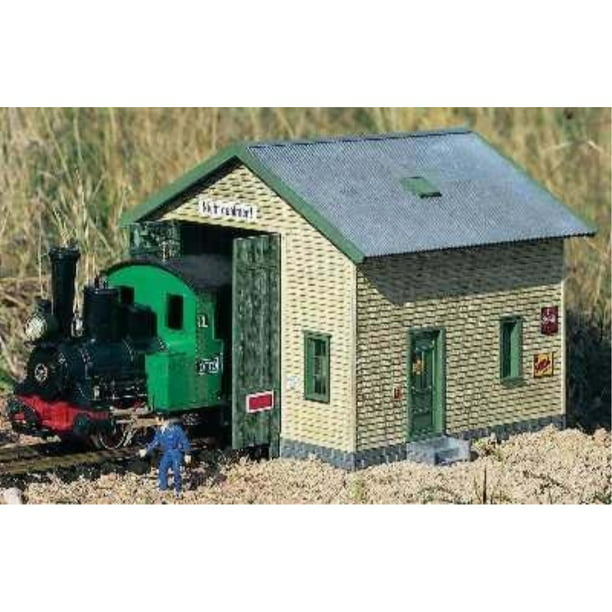 piko g scale model train buildings - red river locomotive shed - 62044