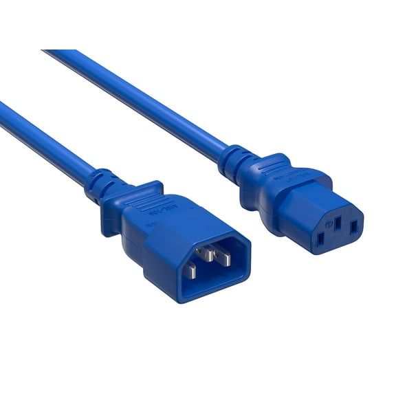 Cable Leader 18 AWG Computer Power Extension Cord (IEC320 C13 to IEC320 C14), Color UL Listed (6 Foot (1 Pack), Blue)