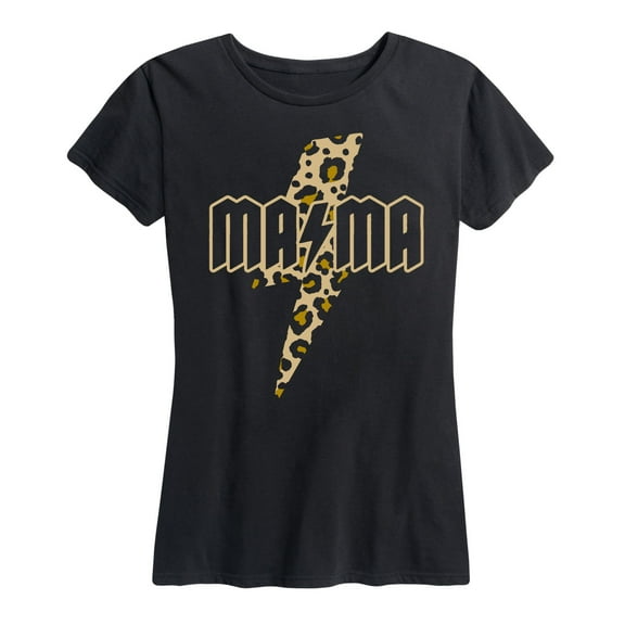 Instant Message - Mama Leopard Print Rocker - Women's Short Sleeve Graphic T-Shirt