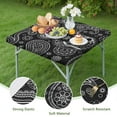 thumbnail image 4 of Black Paisley Pattern Square Fitted Tablecloth with Elastic Edge,Square Table Cover,Washable Elastic Table Cover for Home Kitchen Party Decor 34"x34", 4 of 6