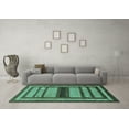 thumbnail image 3 of Ahgly Company Machine Washable Indoor Rectangle Abstract Turquoise Blue Modern Area Rugs, 5' x 8', 3 of 4