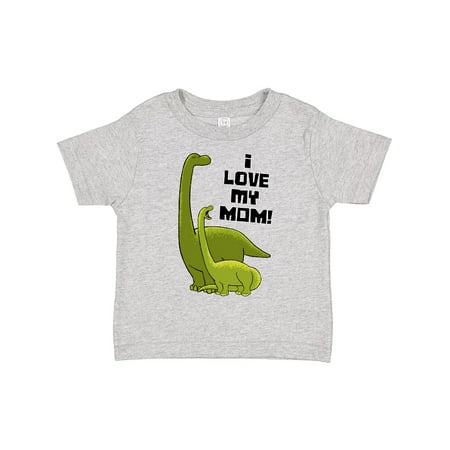 

Inktastic I Love My Mom with Baby and Mommy Brontosaurus Gift Toddler Boy or Toddler Girl T-Shirt