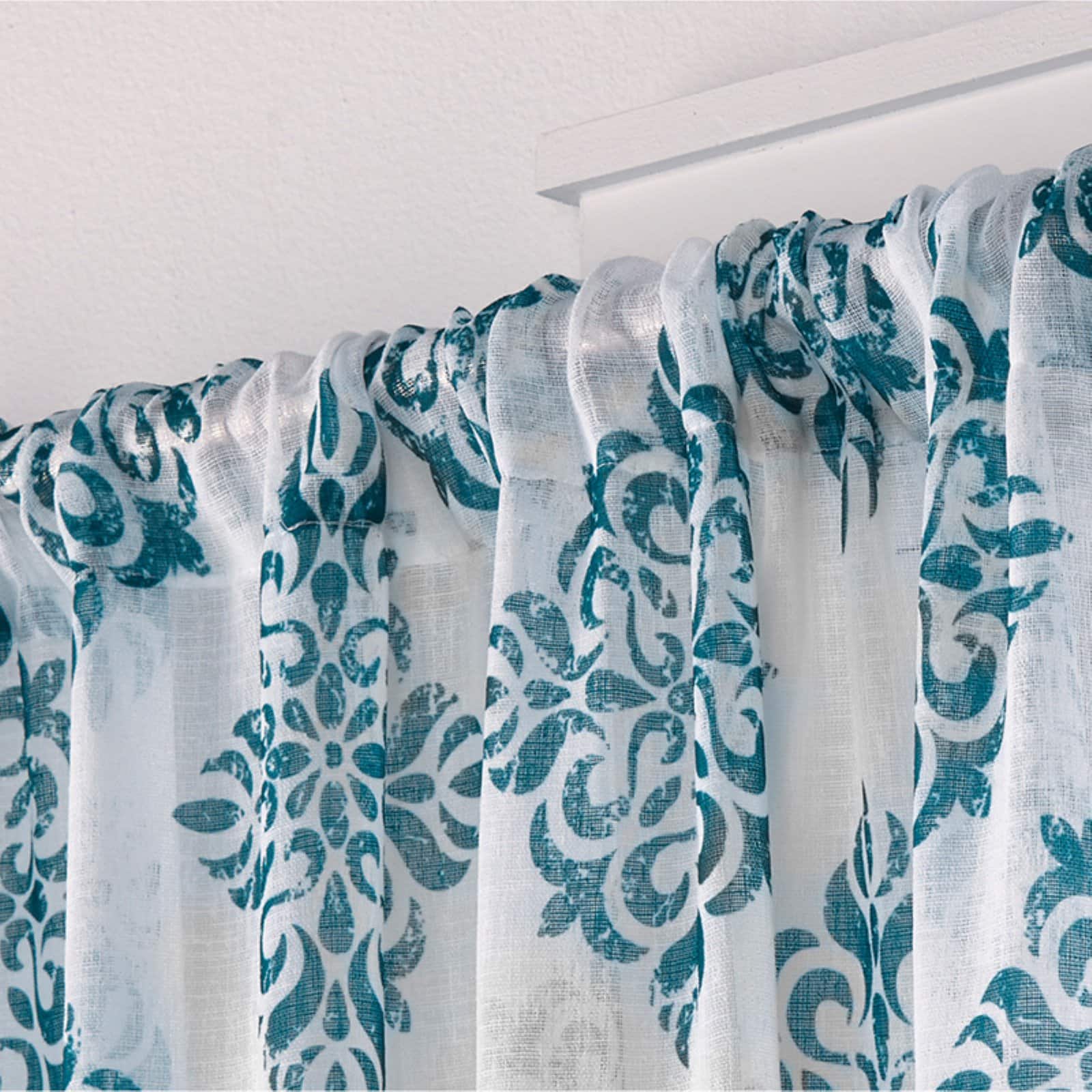 Exclusive Home Nagano Medallion Belgian Linen Rod Pocket Curtain Panel Pair, 54"x96", Dove Grey