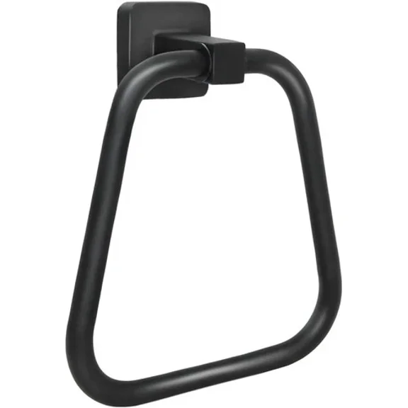 Matte Black Towel Ring Holder, Wall Mounted Stainless Steel Hand Towel Hanger