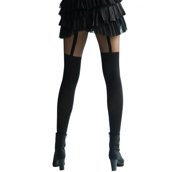 Black Stripes Illusion Thigh High for Women