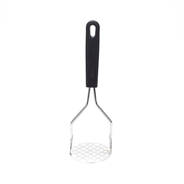 Exprimidor de patatas de acero inoxidable negro, exprimidor de frutas y verduras, exprimidor de patatas de metal, machacador de patatas de alta resistencia, exprimidor de alimentos de acero inoxidable