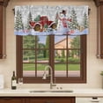 thumbnail image 6 of Grey Snowman Christmas Curtain Valances for Windows, Kitchen Valance Window Treatments Panel 2 Pack, Snowflake Red Truck Xmas Tree Gifts Rod Pocket Short Curtains for Bathroom Bedroom 60 x 18 Inch, 6 of 8