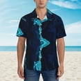thumbnail image 4 of Easygdp Blue Marble And Gold Men'S Summer Casual Short Sleeve,Short Sleeve Button-Down Shirt, Lapel Loose Breathable Hawaiian Short Sleeve - Small, 4 of 9