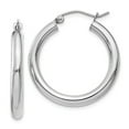 thumbnail image 1 of 14k White Gold 3mm Round Hoop Earrings, 1 of 3