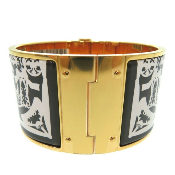 Pre-Owned Unused Hermes GM enamel bangle bracelet Charnier gold 1874HERMES