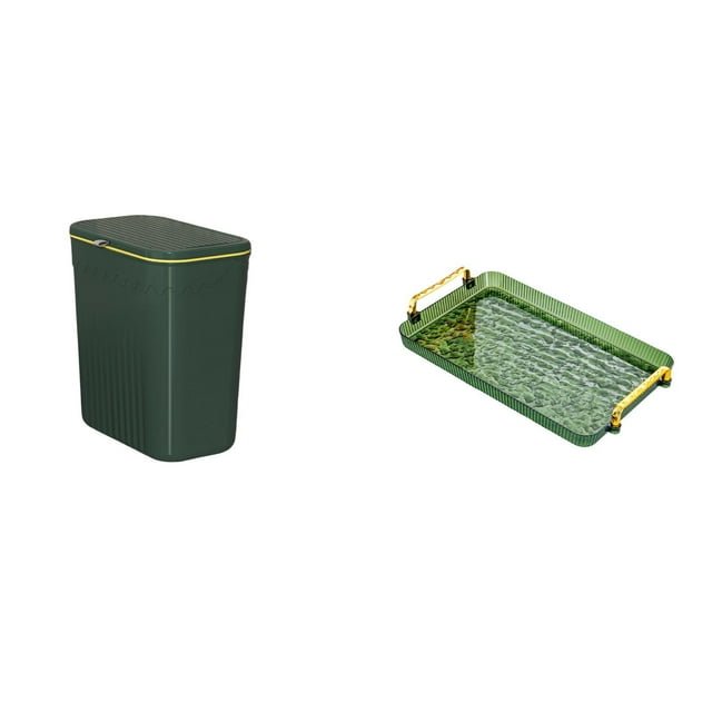 Bandeja de mesa auxiliar con asa, ideal para ahorrar espacio: cubo de basura, plato de postre y mesa de centro. Perfecta para el baño, , el c
