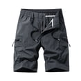 thumbnail image 2 of LNZGNM Mens Cargo Shorts Breathable Loose Golf Shorts Athletic Elastic Waist Drawstring Work Shorts Jogger Shorts with Multi Pockets,Gray XL, 2 of 5