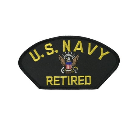 Retired US Navy Veteran Hat Vest Iron On or Sew Patch Embroidered Military Vet Gift