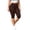 Brown, variant on HomeDM Plus Size Capri Leggings for Women High Waist Workout Yoga Pants Black Lounge Tummy Control Running Size 2XL