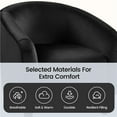 thumbnail image 3 of Yaheetech Velvet Upholstered Barrel Club Chair with Sturdy Construction, Set of 2, Black, 3 of 8