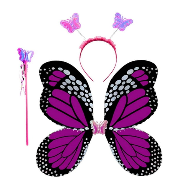BELOVING Fairy Costume Set Girls Butterfly Stick Halloween for Theme Parties Carnivals Rose Red