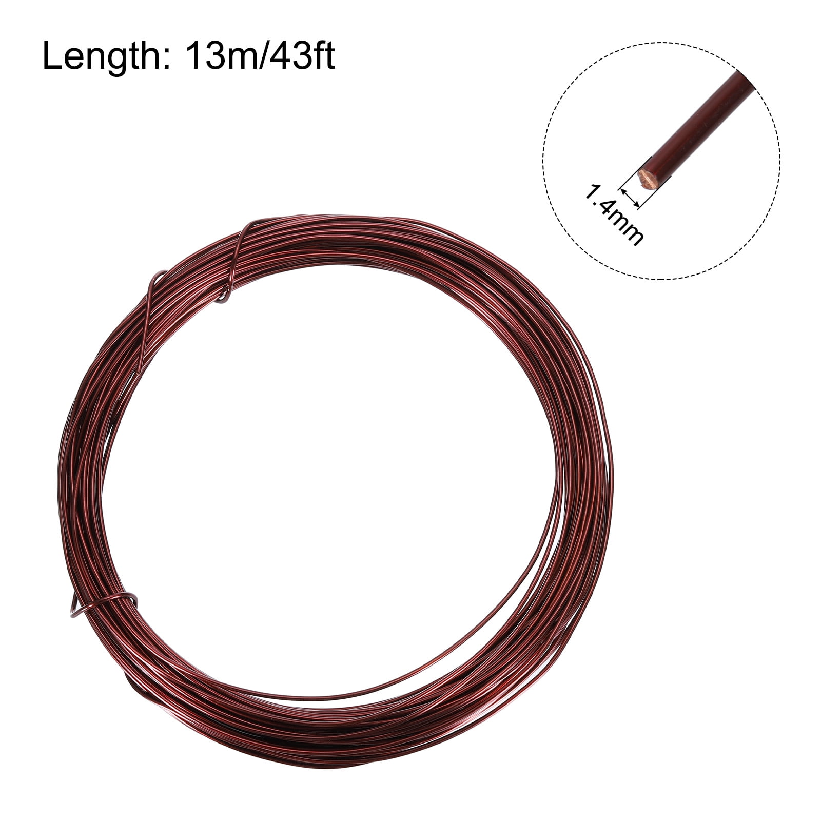1.4mm Magnet Wire 43ft Enameled Copper Wire Enameled Magnet Winding Wire Coil 200g 130C for Transformers
