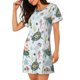 thumbnail image 2 of Balery Turtle Camisón de manga corta con cuello redondo para mujer, cómodo y elegante., 2 of 6