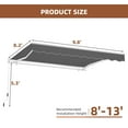 thumbnail image 5 of MEETWARM 9.8'x 8.2' Patio Awning Retractable Awning Cover for Sunshade Shelter, Outdoor Patio Canopy with Manual Crank Handle/Water-Resistant 280g/m² Polyester for Patio, Balcony, Yard, Gray, 5 of 7