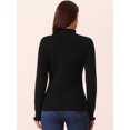 thumbnail image 4 of DARING DIVA Fluffy Lined Sweater Mock Neck Long Sleeve Top M Black, 4 of 5