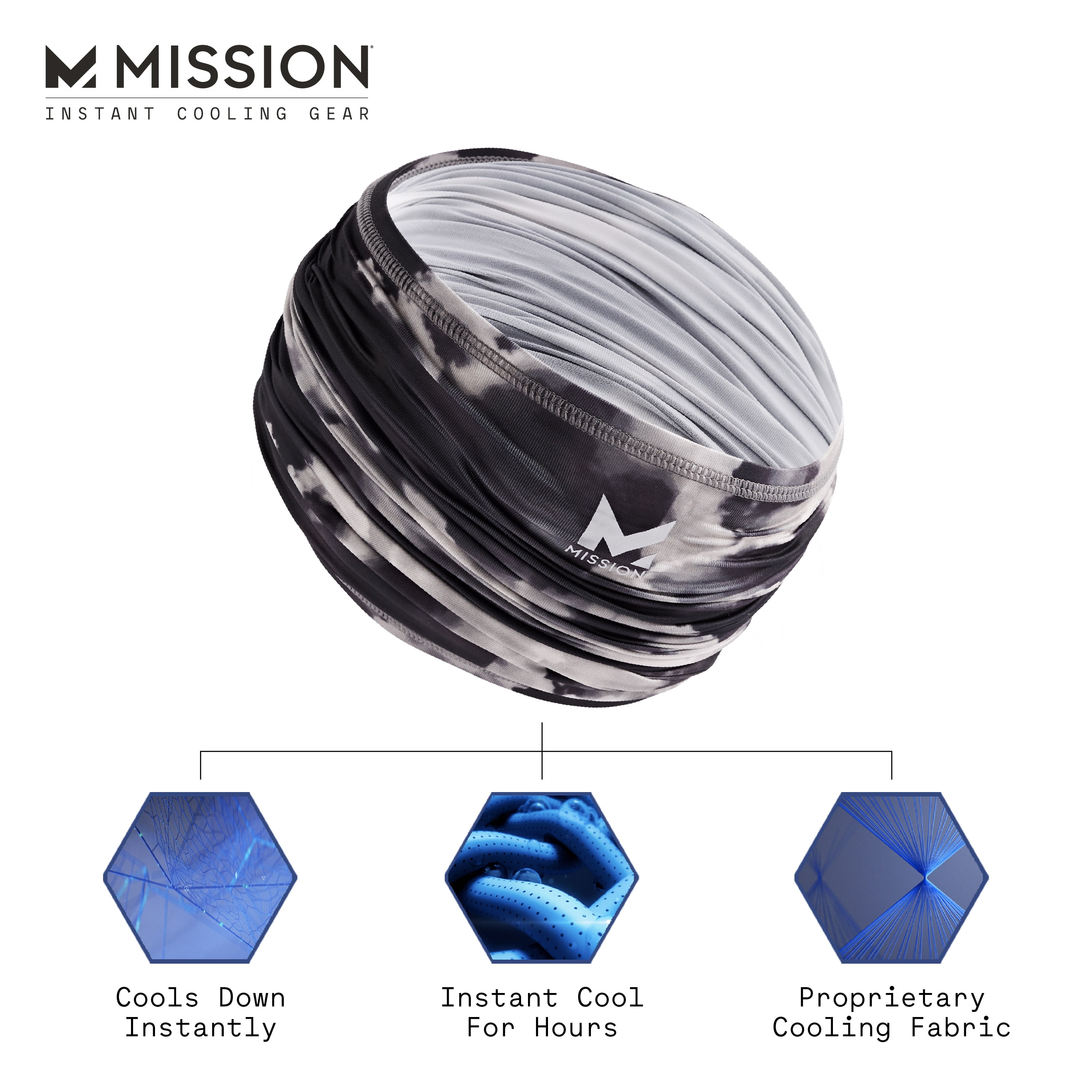 MISSION Cooling Neck Gaiter, One Size, Cloud Quiet