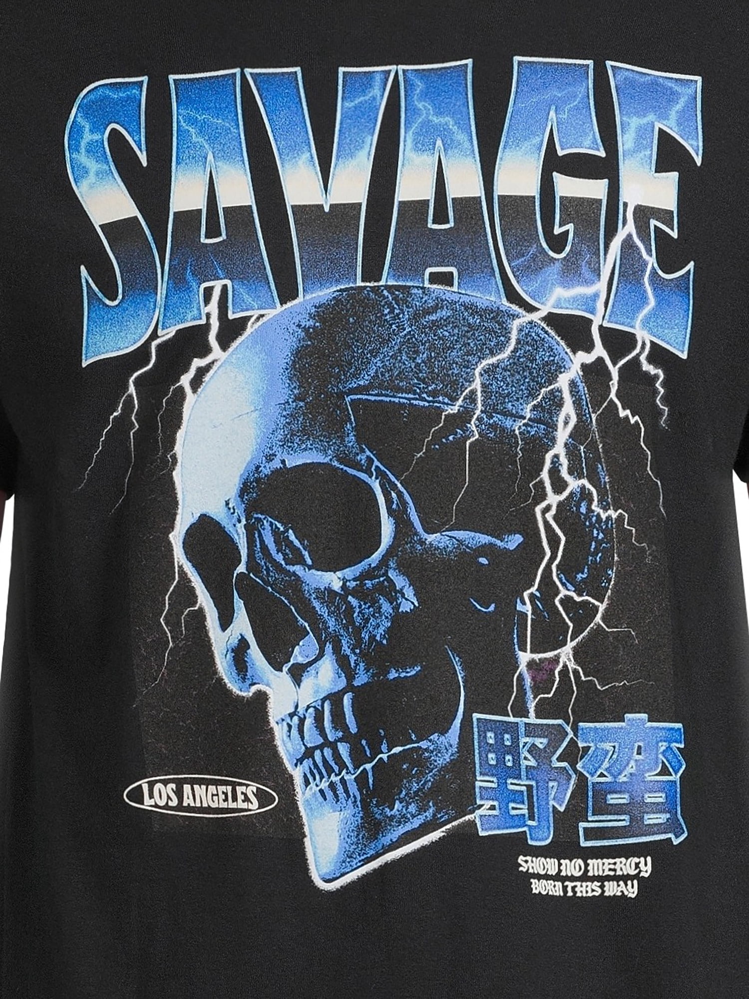 Men's and Big Men's Savage Skull Short Sleeve Graphic Tee, Sizes S