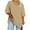 Khaki, variant on AKOEE Summer Plus Size T-Shirts for Women Solid Tops Loose Casual V Neck Pullover Tees Short Sleeve Tshirts (4XL, Navy)
