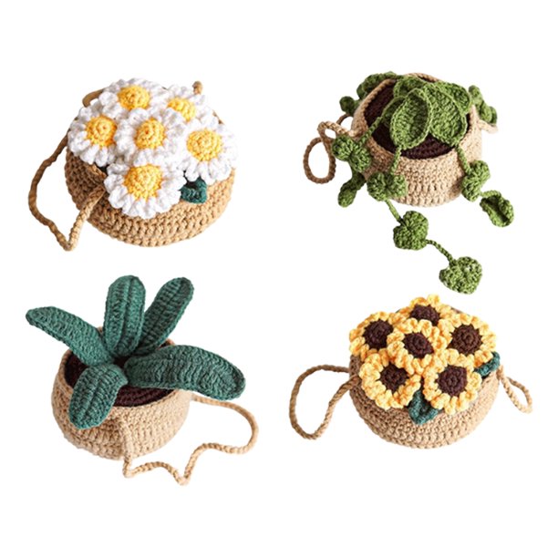 Kit Inicio Crochet Plantas 4 Piezas Bricolaje para Adultos (Pothos)