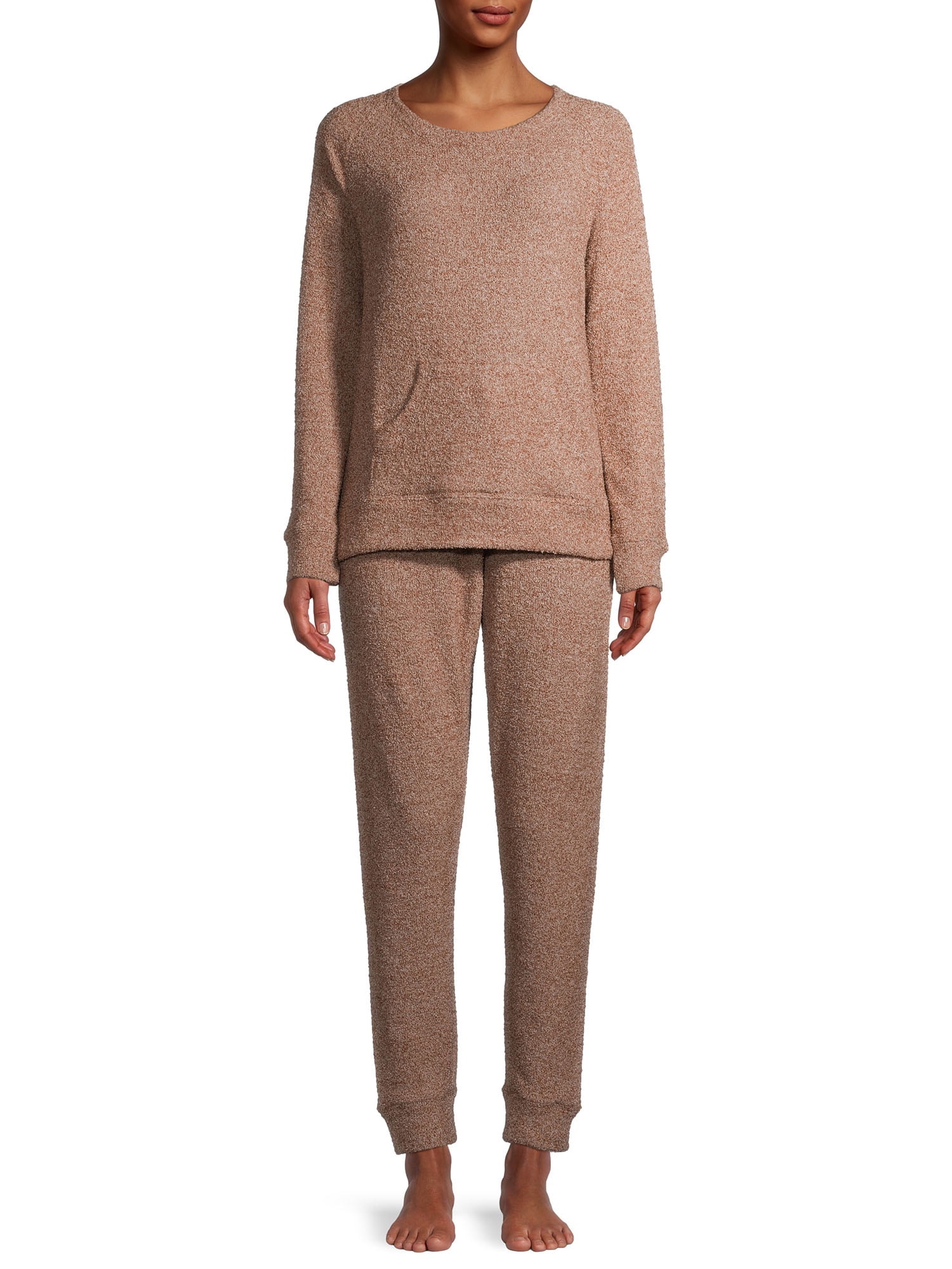 Secret Treasures Women's and Women's Plus Chenille Long Sleeve Top and Cuffed Pants Pajama Set