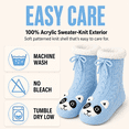 thumbnail image 3 of Girls Cabin Socks, Soft Sole Sweater Knit with Non-Slip Silicone Grippers, BLUE, S/M, 3 of 9