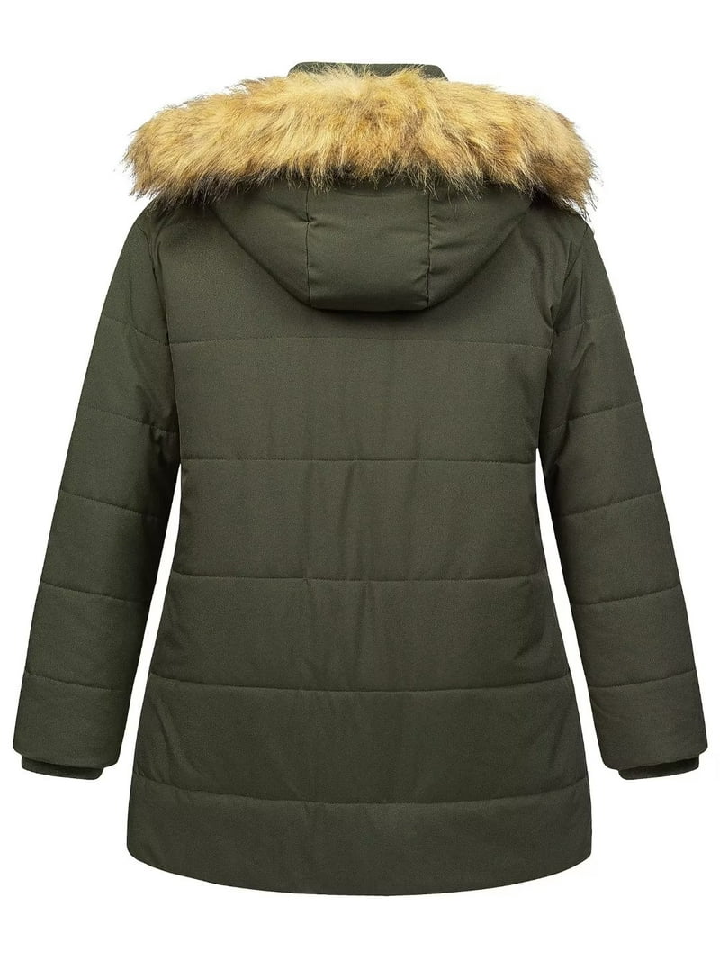 Chrisuno Women's Plus Size Hooded Warm Winter Parka Coat