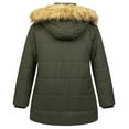 thumbnail image 2 of Chrisuno Women's Plus Size Quilted Winter Coat Warm Puffer Jacket Thicken Parka with Removable Hood Army Green 2X, 2 of 4