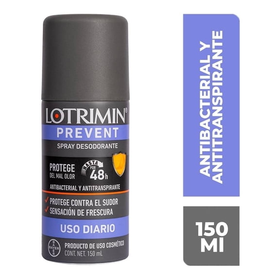 Desodorante Lotrimin Prevent en spray uso diario 150 ml