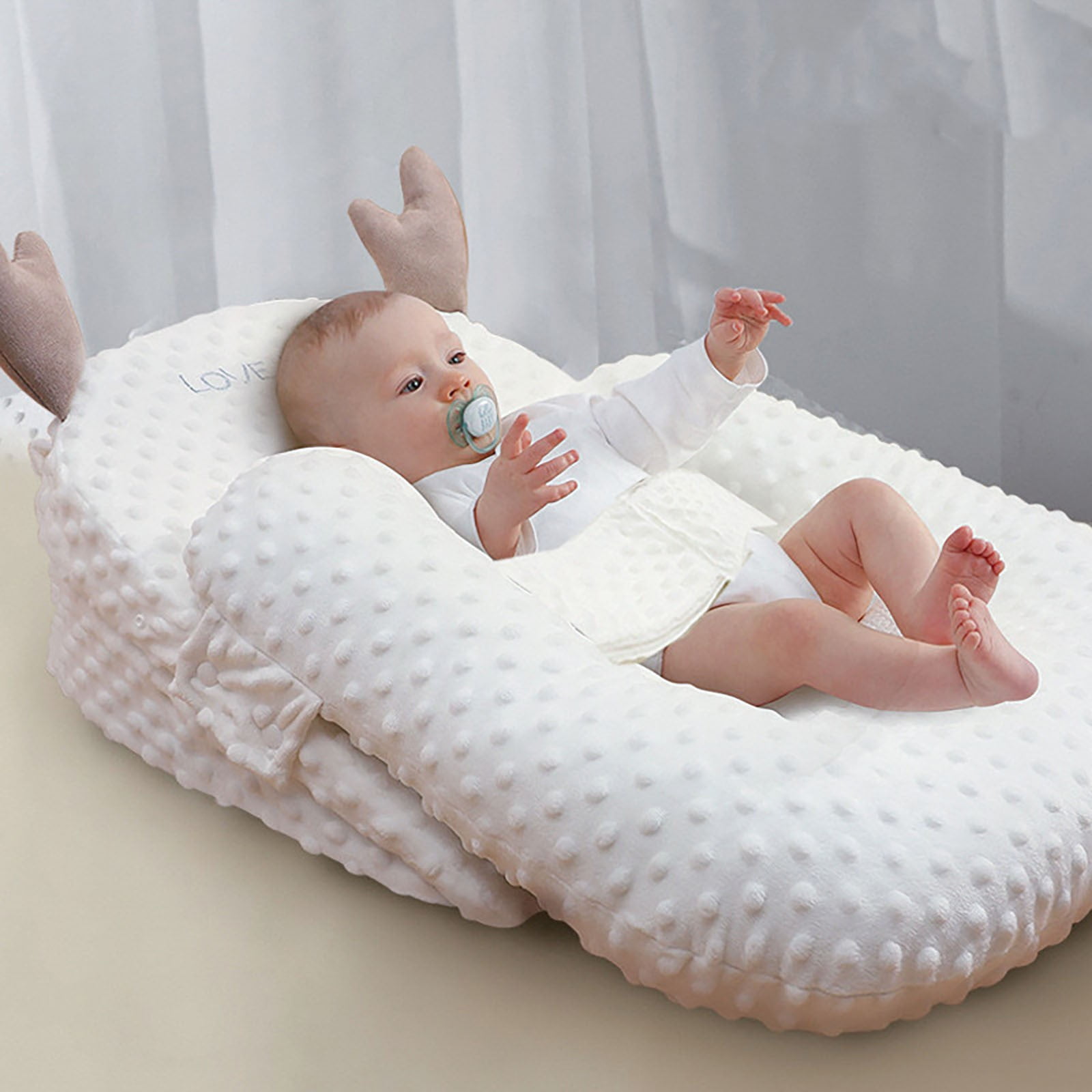 RWVBM Pillows Case Sale Deals Newborn Deer Avoid Vomiting Milk Slope Pillow Baby Avoid Overflow Milk Lying In Feeding Bed Middle Bed Velvet Babies Slope Pad Home Comforts Essentials White