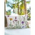 thumbnail image 6 of Outdoor Pillows Waterproof, Spring Summer Flowers Bedding Throw Pillows with Insert for Couch Sofa Bed, Farmhouse Floral Botanical 12x20 Inch Pillowcases Decorative Camping Patio Pillow Set of 1, 6 of 8