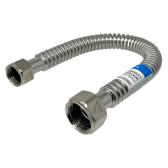 [1PC] 1" FIP x 1-1/4" FIP x 18" (1.5Ft) Stainless Steel Water Heater Flex Connector, Certified Safe (6WFB18-1P)