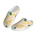 thumbnail image 2 of Lsque Banana With Leaves Pattern Womens Comfort Cotton on Scuff With Memory Foam and Anti-skid Sole Slipper-37/38, 2 of 7