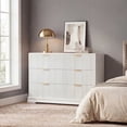thumbnail image 2 of Homall Fluted 6 Drawers Dresser for Bedroom, 48" Modern Chest of Drawers with Metal Handle, Wood Closet Storage Organizer for Living Room, White, 2 of 7