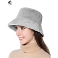 thumbnail image 4 of PULLIMORE Womens Winter Plush Bucket Hats Faux Fur Wool Cloche Fisherman Cap (Gray), 4 of 7