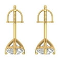 thumbnail image 4 of 1.5 Ct Round Cut Studs Clear Moissanite 18K Yellow Solid Solid Gold Everyday Dainty Earrings Screw Back, 4 of 7