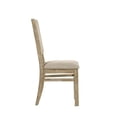 thumbnail image 3 of Benjara 22" Wood Dining Chairs Set of 2- Beige Cushioning- Slatted Low Back, 3 of 6