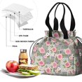 thumbnail image 4 of Pioneer Flower Floral Print Pattern Drawstring Lunch Bag Women - Drawstring Lunch Bag Insulated for Work Office - Stain-Resistant Large Lunchbags for Women with Multi-Pockets, 4 of 6