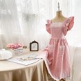thumbnail image 2 of CSChome Cooking Apron Japanese Style Apron – Adjustable Strap Sleeveless Double Pockets Lace Cooking Apron, 2 of 6