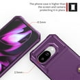 thumbnail image 5 of Slim Hard PC Case Compatible with Google Pixel 9a, PU Leather Card Holder Back Case Kickstand Shock-absorbing Car Magnetic Case Cover Designed for Google Pixel 9a, Purple, 5 of 7