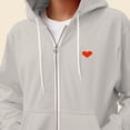 thumbnail image 5 of Dalix Pixel Heart Embroidered Zip Hoodie Fleece Long Sleeve Pocket Warm Soft Mens in Silver 2XL XX-Large, 5 of 5