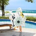 thumbnail image 3 of Yayeee Kids Hooded Towels Toddler Soft Absorbent Beach Bathing Wrap 50" x 23.5", White Flower, 3 of 5
